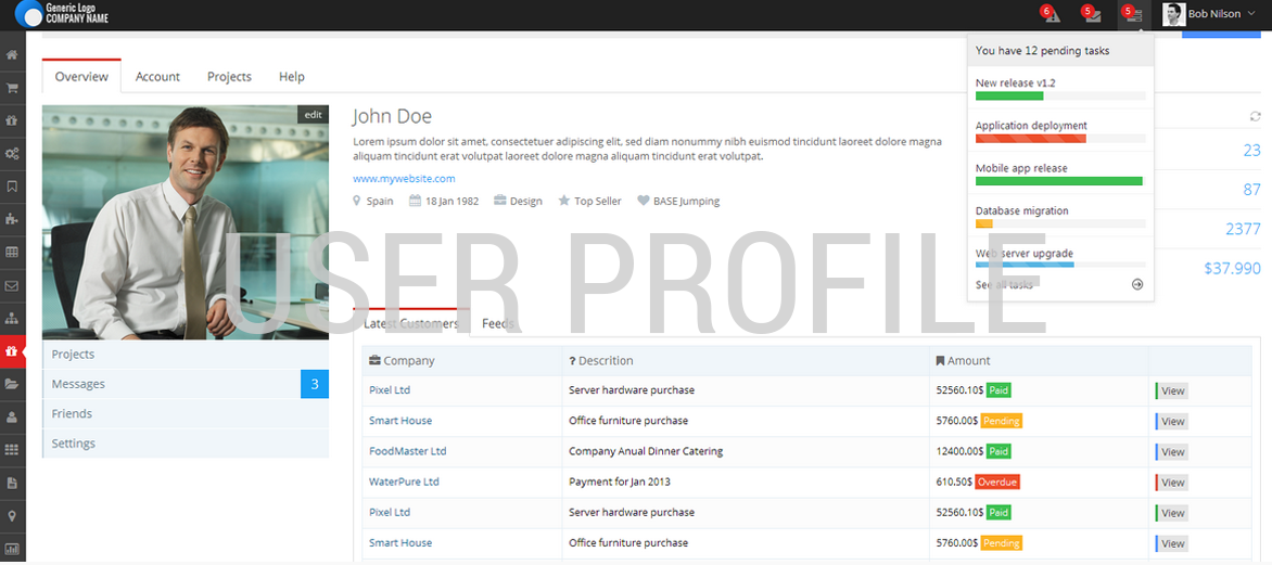 User Management Software / User profile / Concept24